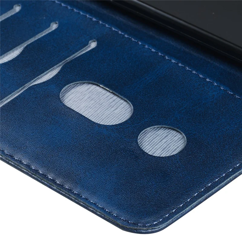 Zipper Pocket Wallet Stand Flip Leather Phone Shell for Samsung Galaxy A20e - Blue