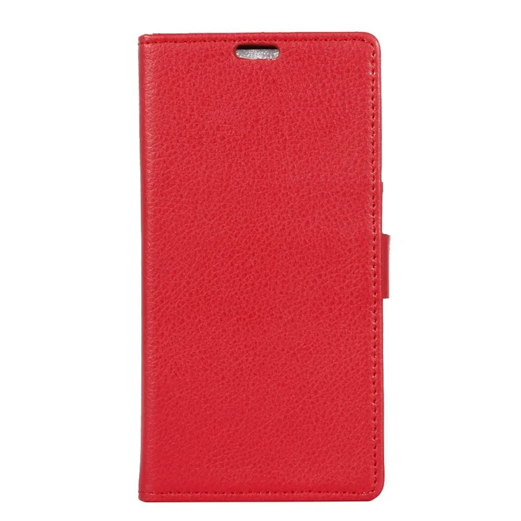 Litchi Texture Leather Wallet Stand Shell for Samsung Galaxy J5 (2016) - Red