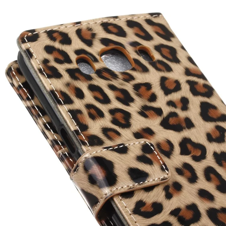 For Samsung Galaxy J5 (2016) Leopard Pattern Leather Wallet Case