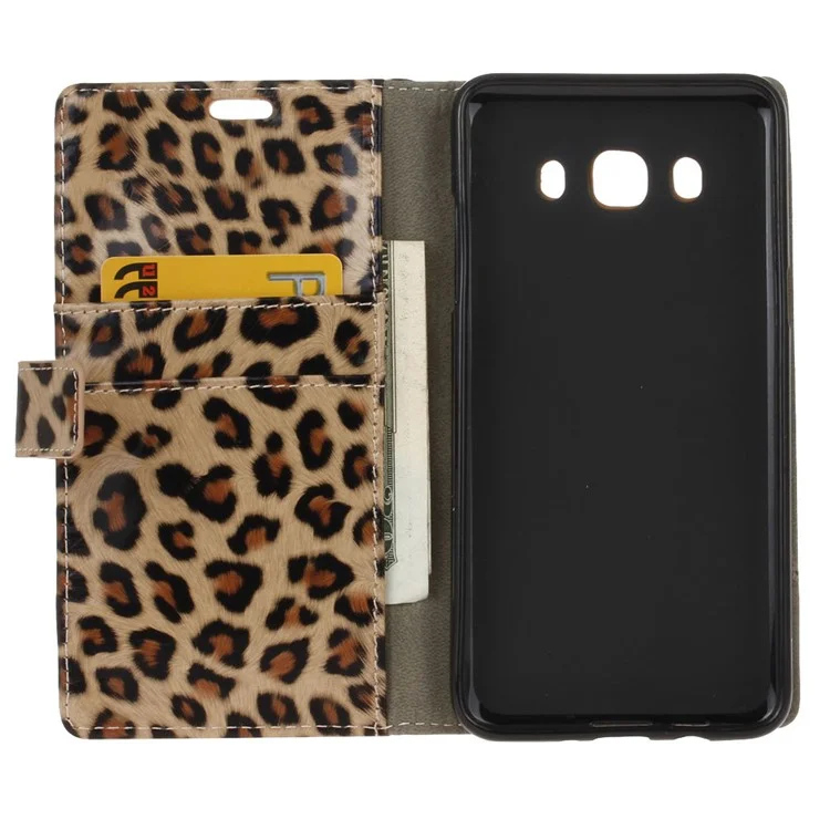 For Samsung Galaxy J5 (2016) Leopard Pattern Leather Wallet Case