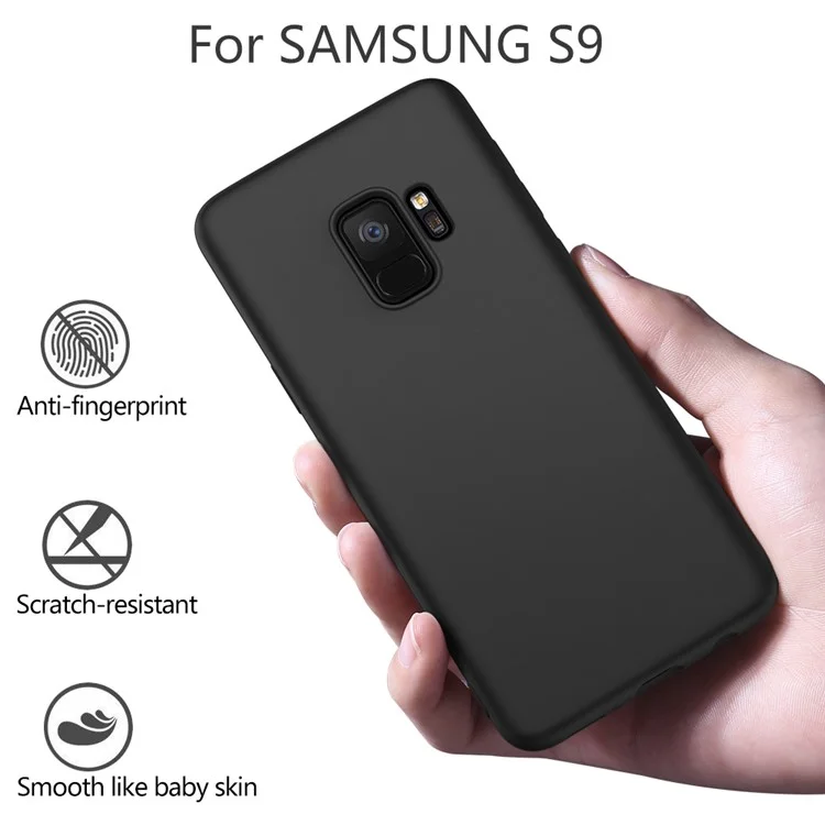 X-LEVEL Anti-Drop Liquid Silicone Phone Back Shell for Samsung Galaxy S9 - Black
