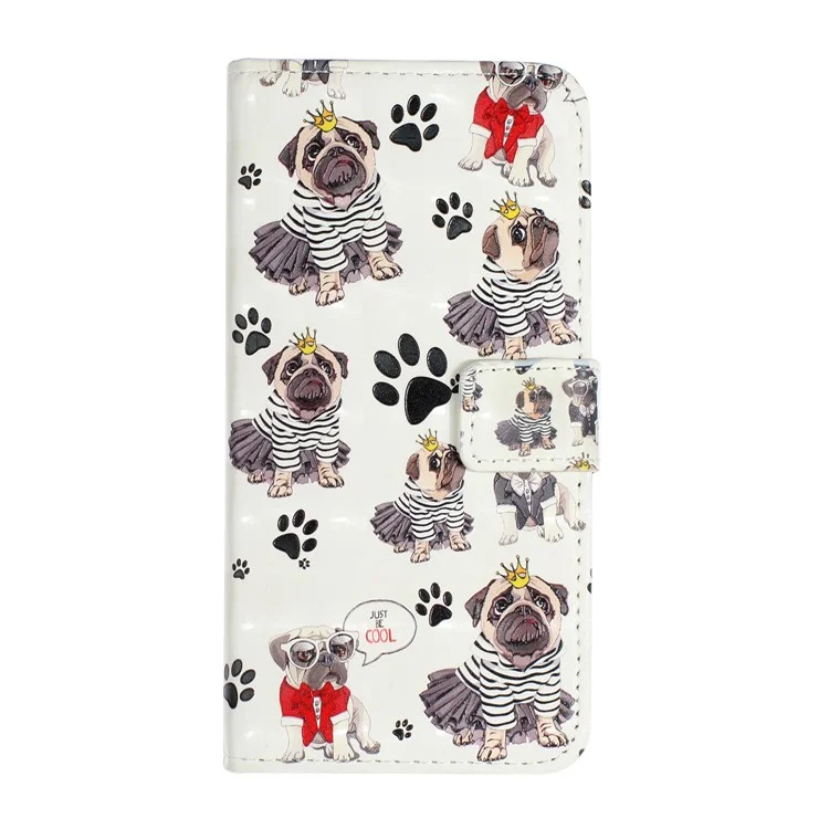 For Samsung Galaxy A20e 3D Printing Leather Cell Shell - Dogs