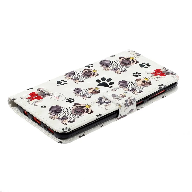 For Samsung Galaxy A20e 3D Printing Leather Cell Shell - Dogs