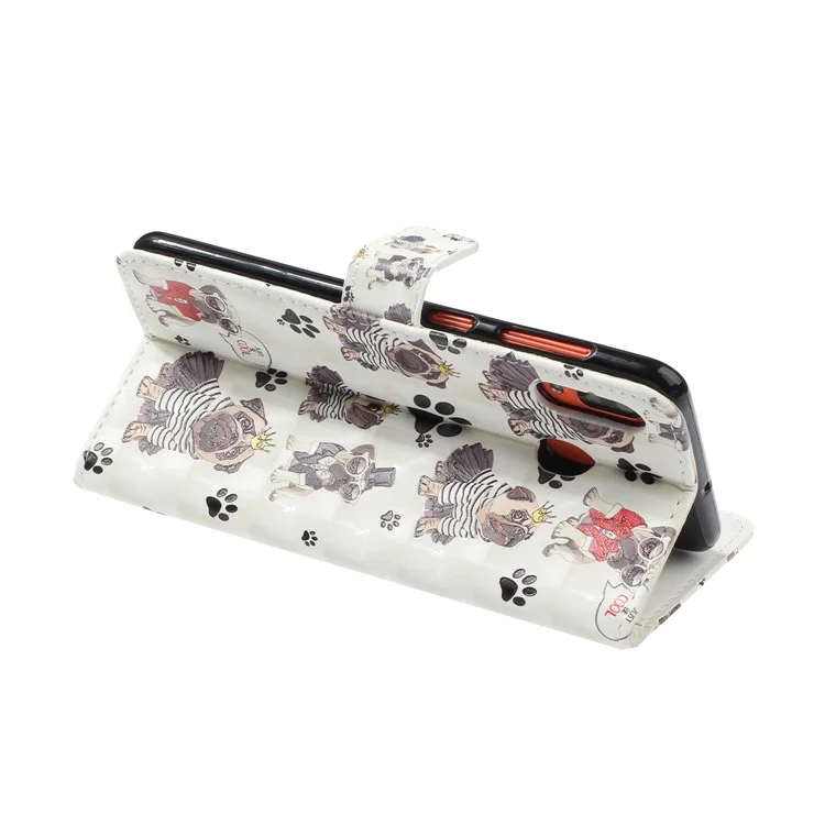 For Samsung Galaxy A20e 3D Printing Leather Cell Shell - Dogs