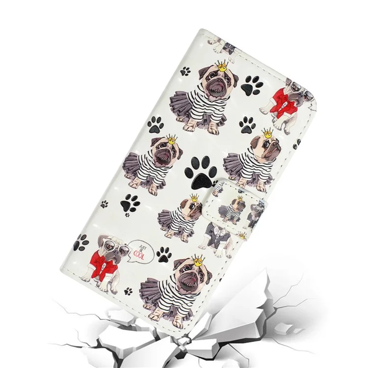 For Samsung Galaxy A20e 3D Printing Leather Cell Shell - Dogs