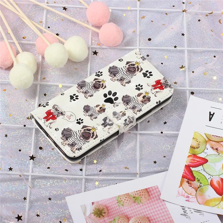 For Samsung Galaxy A20e 3D Printing Leather Cell Shell - Dogs