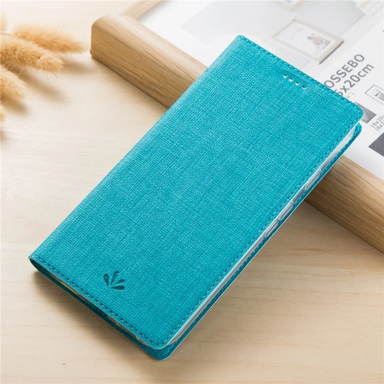 VILI DMX Cross Texture Stand Leather Card Holder Case for Samsung Galaxy Note 10 Plus / Note 10 Plus 5G - Blue