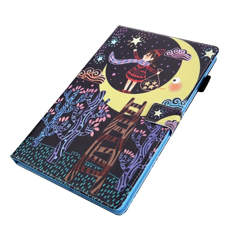 Tarjeta de Impresión de Patrones Slot Flip Leather Shell Para Samsung Galaxy Tab A 8.0 Wi-Fi (2019) SM-T290/T295 - Star Picking Child