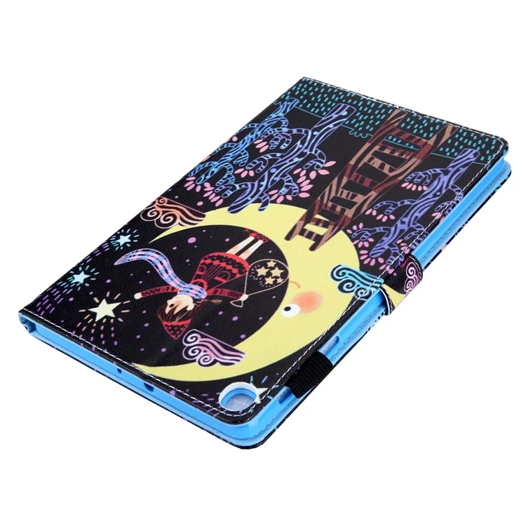 Tarjeta de Impresión de Patrones Slot Flip Leather Shell Para Samsung Galaxy Tab A 8.0 Wi-Fi (2019) SM-T290/T295 - Star Picking Child