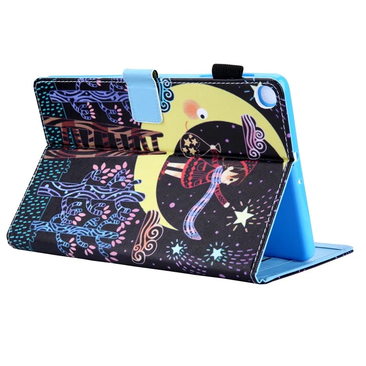 Tarjeta de Impresión de Patrones Slot Flip Leather Shell Para Samsung Galaxy Tab A 8.0 Wi-Fi (2019) SM-T290/T295 - Star Picking Child