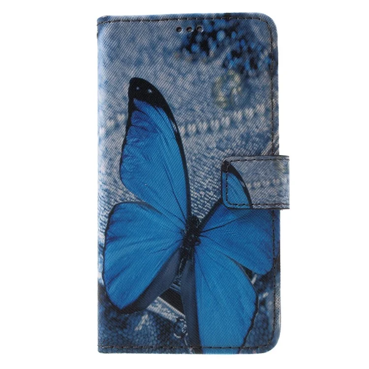 Callfree Leather Wallet Stand Case for Samsung Galaxy A5 SM-A510F (2016) - Blue Butterfly