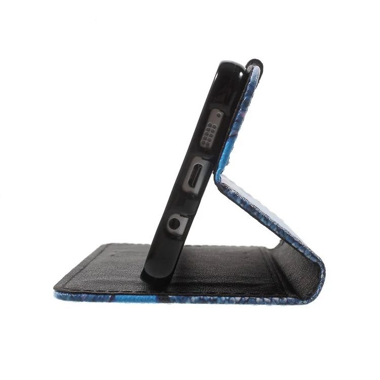 Callfree Leather Wallet Stand Case for Samsung Galaxy A5 SM-A510F (2016) - Blue Butterfly