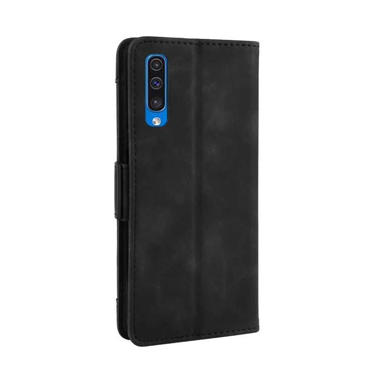 For Samsung Galaxy A50/A50s/A30s Leather Wallet Cell Phone Cover Case with Stand - Black