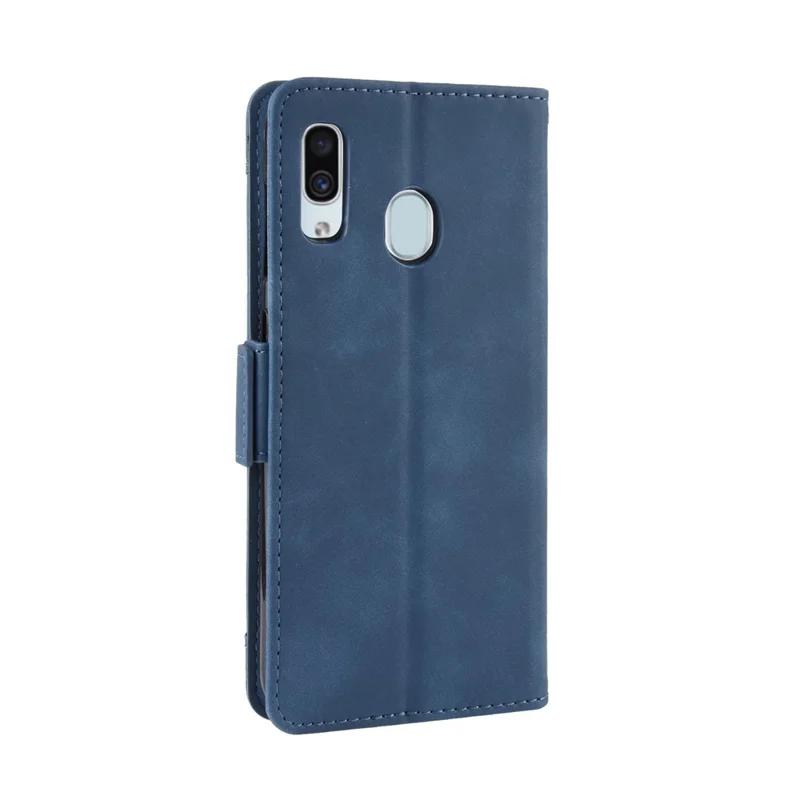 Leather Mobile Phone Cover Case with Multiple Card Slots for Samsung Galaxy A40 - Blue