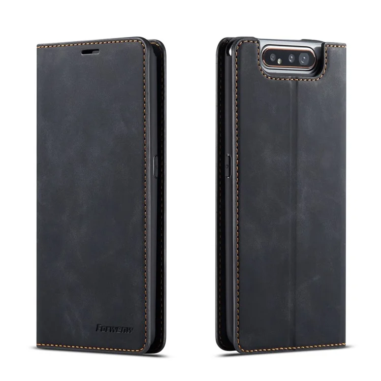 Forwenw Fantasy Series Per Samsung Galaxy A80 / A90 Custodia Per Portafoglio In Pelle Tattile In Pelle - Nero