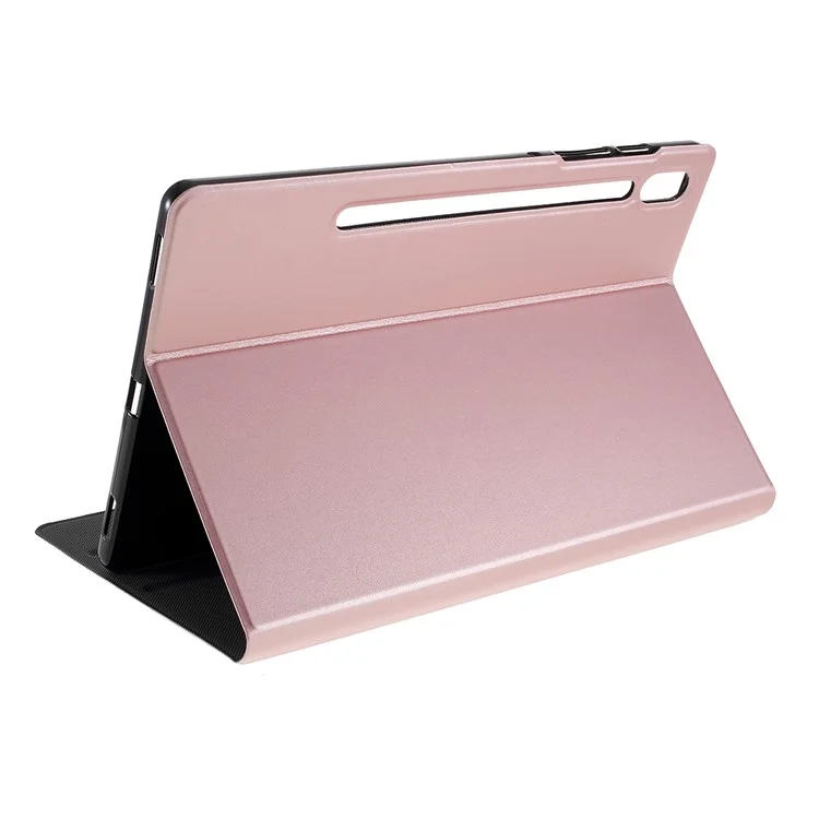 Étui de protection pour tablette en cuir PU pour Samsung Galaxy Tab S6 T860 - Or rose
