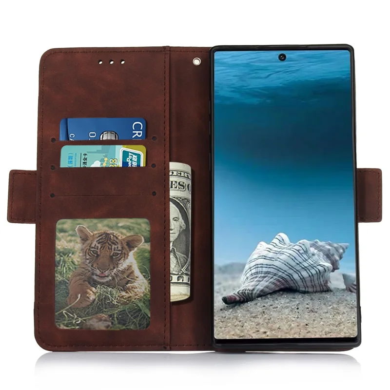 غطاء هاتف جلد بمحفظة وحوامل بطاقات متعددة لهاتف Samsung Galaxy Note 10 Plus 5G/10 Plus - كحلي
