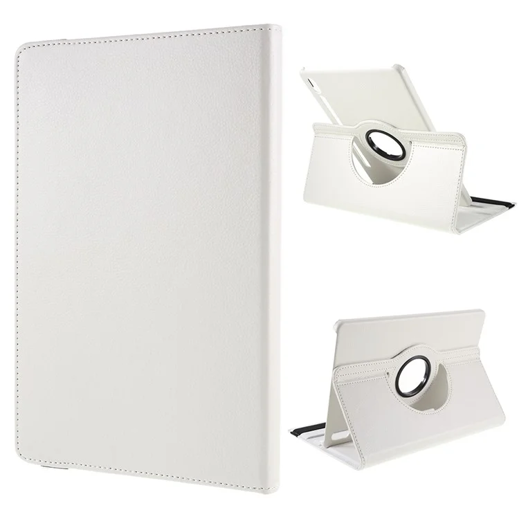 For Samsung Galaxy Tab S6 SM-T860 (Wi-Fi) Leather Tablet Protective Case with Rotary Stand - White