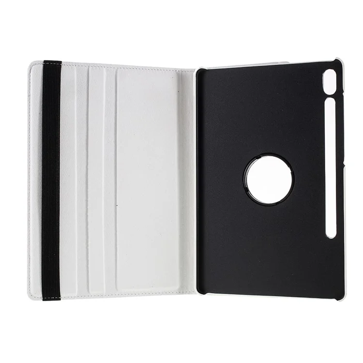 Para Samsung Galaxy Tab S6 SM-T860 (Wi-Fi) Capa de Proteção de Tablet de Couro com Suporte Rotativo - Branco
