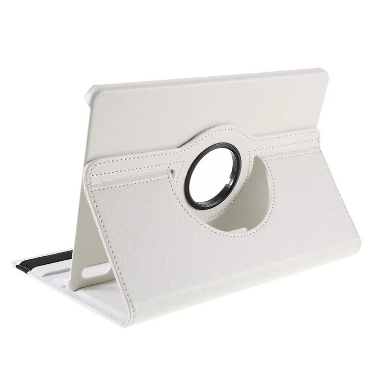 For Samsung Galaxy Tab S6 SM-T860 (Wi-Fi) Leather Tablet Protective Case with Rotary Stand - White