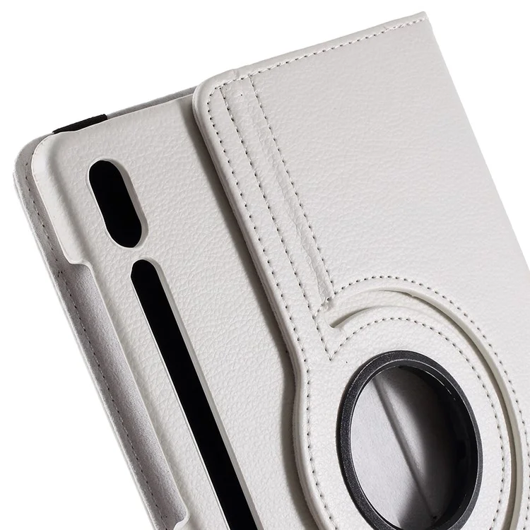 For Samsung Galaxy Tab S6 SM-T860 (Wi-Fi) Leather Tablet Protective Case with Rotary Stand - White