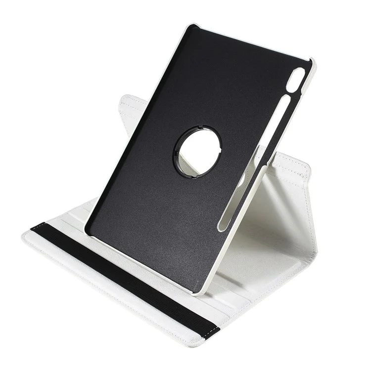 Para Samsung Galaxy Tab S6 SM-T860 (Wi-Fi) Capa de Proteção de Tablet de Couro com Suporte Rotativo - Branco