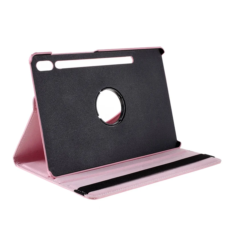 For Samsung Galaxy Tab S6 SM-T860 (Wi-Fi) Leather Tablet Protective Case with Rotary Stand - Pink