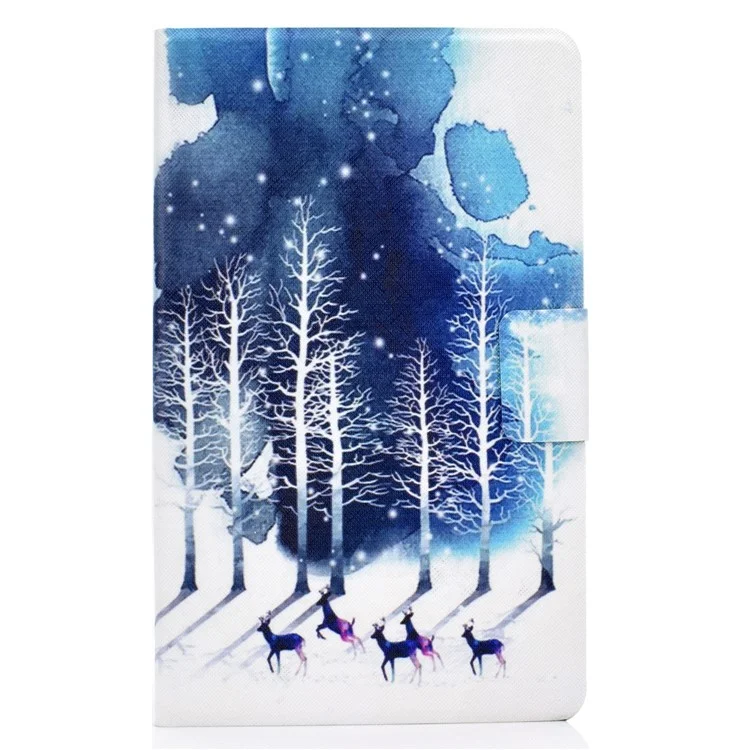 Pattern Printing Leather Stand Case for Samsung Galaxy Tab A 8.0 (2019) SM-T290 SM-T295 - Tree and Elk