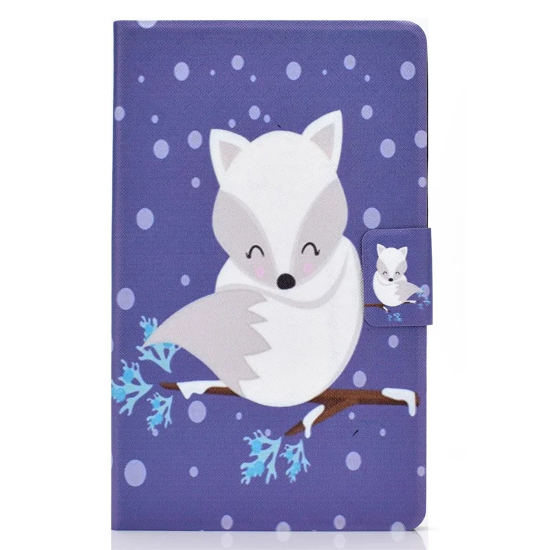 Pattern Printing Leather Stand Case for Samsung Galaxy Tab A 8.0 (2019) SM-T290 SM-T295 - White Fox