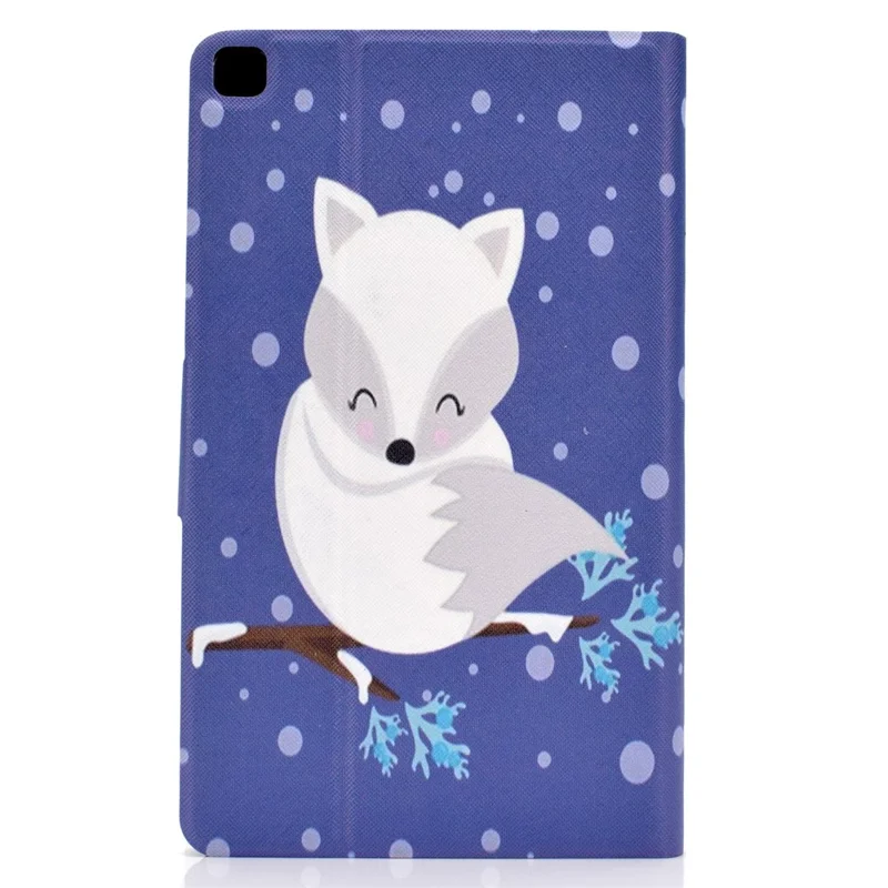 Pattern Printing Leather Stand Case for Samsung Galaxy Tab A 8.0 (2019) SM-T290 SM-T295 - White Fox