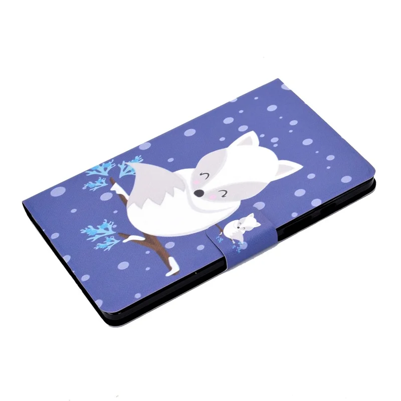 Pattern Printing Leather Stand Case for Samsung Galaxy Tab A 8.0 (2019) SM-T290 SM-T295 - White Fox
