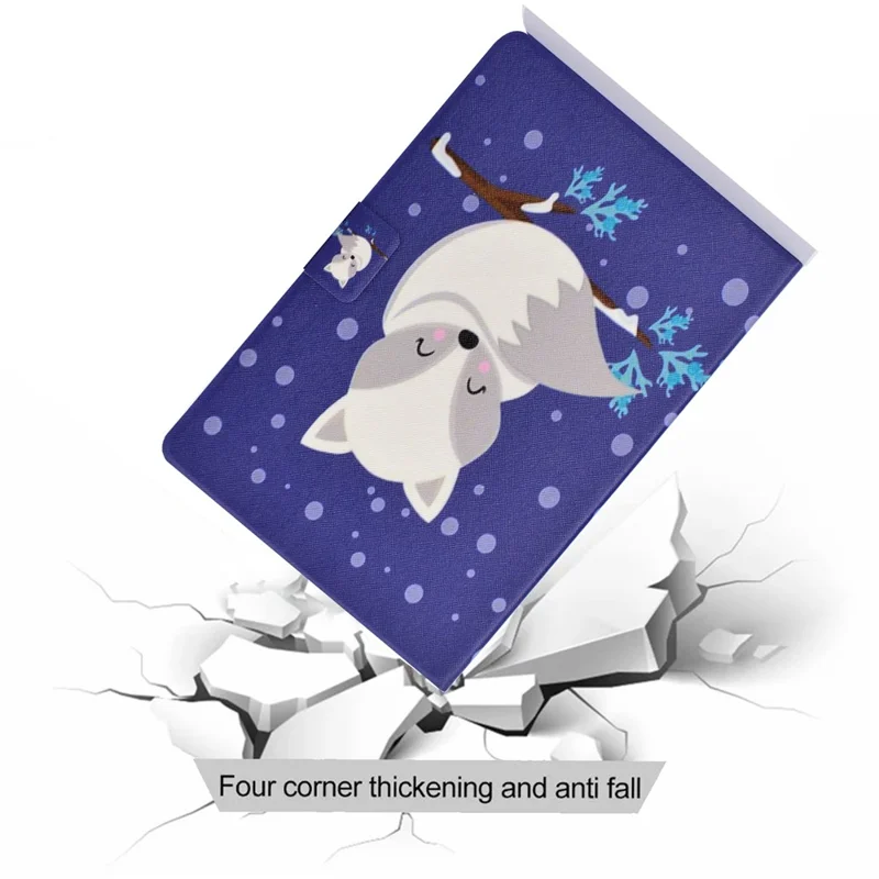 Pattern Printing Leather Stand Case for Samsung Galaxy Tab A 8.0 (2019) SM-T290 SM-T295 - White Fox