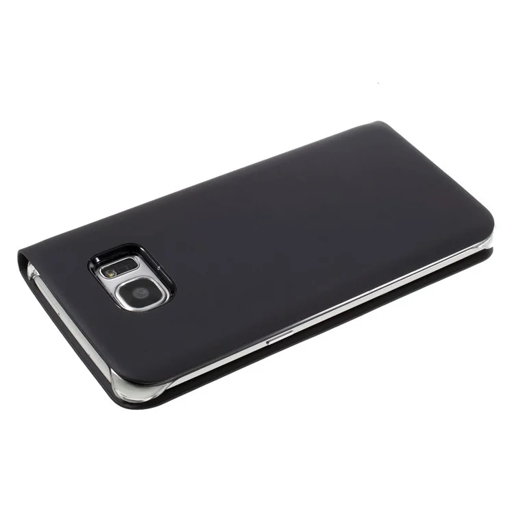 Window View Leather Cover Case for Samsung Galaxy S7 Edge G935 - Black