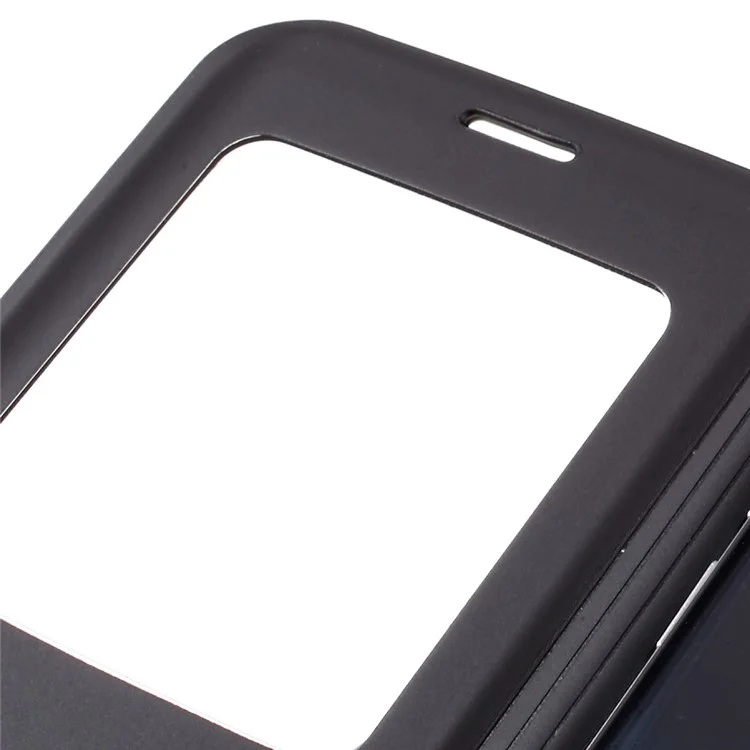 Window View Leather Cover Case for Samsung Galaxy S7 Edge G935 - Black