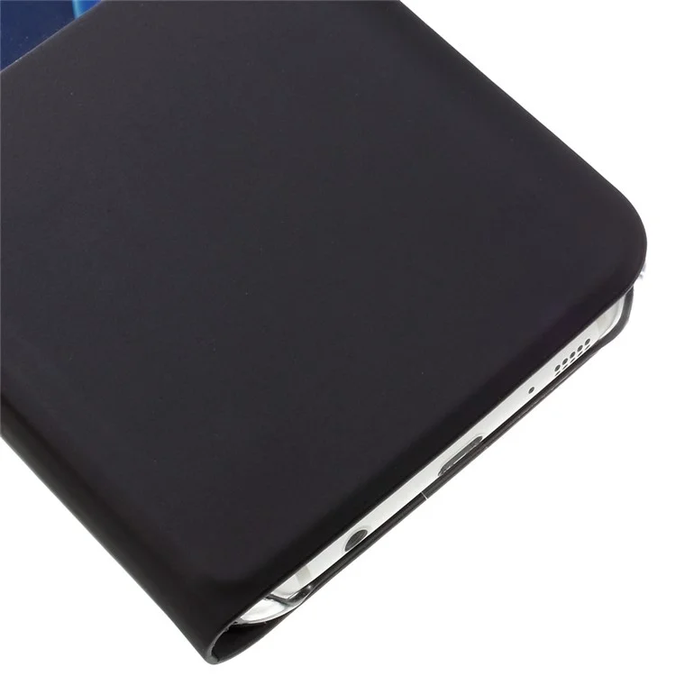 Window View Leather Cover Case for Samsung Galaxy S7 Edge G935 - Black