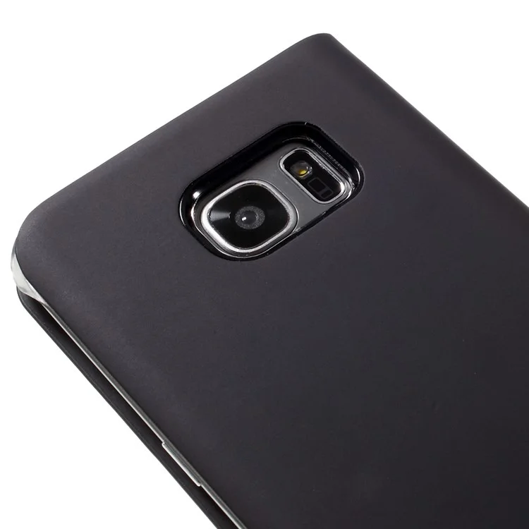 Window View Leather Cover Case for Samsung Galaxy S7 Edge G935 - Black