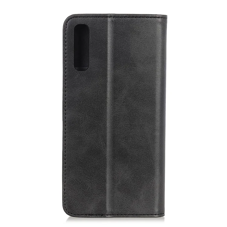 Auto-absorbed Stand Wallet Split Leather Phone Protection Case for Samsung Galaxy A50/A50s/A30s - Black