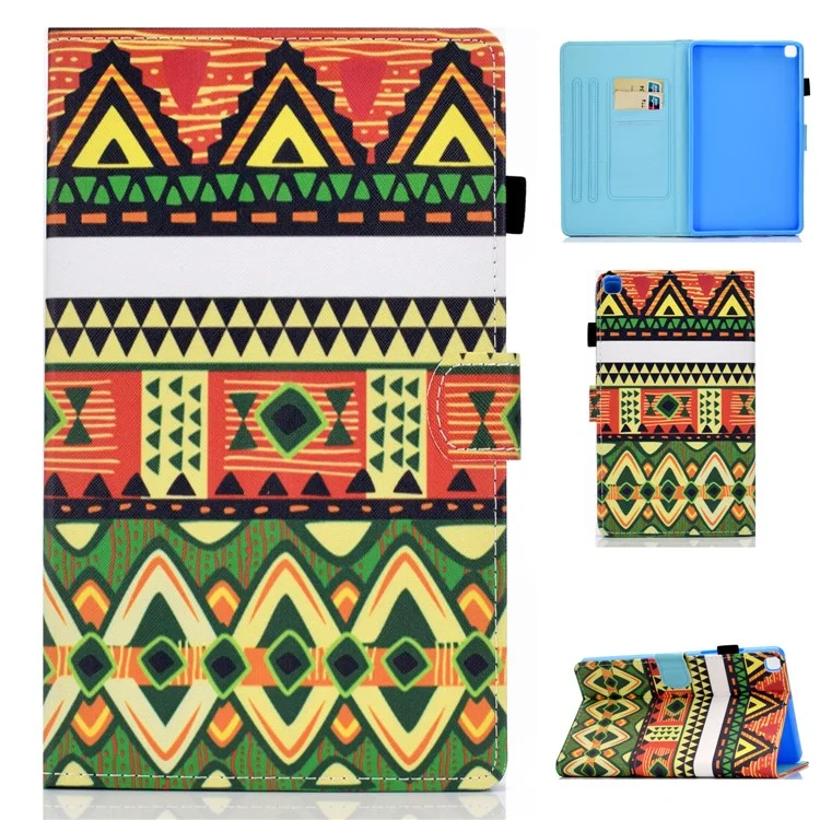 Muster-druckkarten-slots Lederstand Cover Für Samsung Galaxy Tab A 8.0 Wi-Fi (2019) SM-T290 - Dreieck