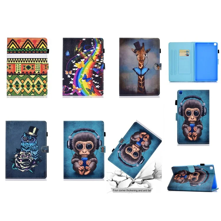 Muster-druckkarten-slots Lederstand Cover Für Samsung Galaxy Tab A 8.0 Wi-Fi (2019) SM-T290 - Dreieck