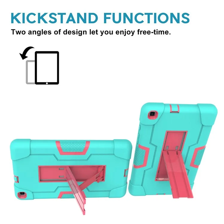 Cubierta de Tableta Duradera Anti-scratch A Prueba de Golpes Con Kickstand Para Samsung Galaxy Tab A 8.0 (2019) T290 T295 - Cian / Rosa