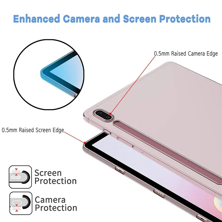 Clear Soft TPU Tablet Case for Samsung Galaxy Tab S6 SM-T860 (Wi-Fi)/T865 (LTE)