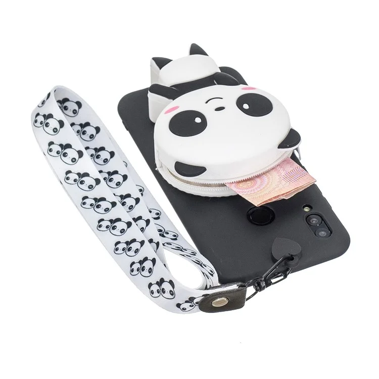 Zipper Brieftasche Telefonabdeckung Mit Schlüsselband Für Samsung Galaxy A40 - Baby Panda