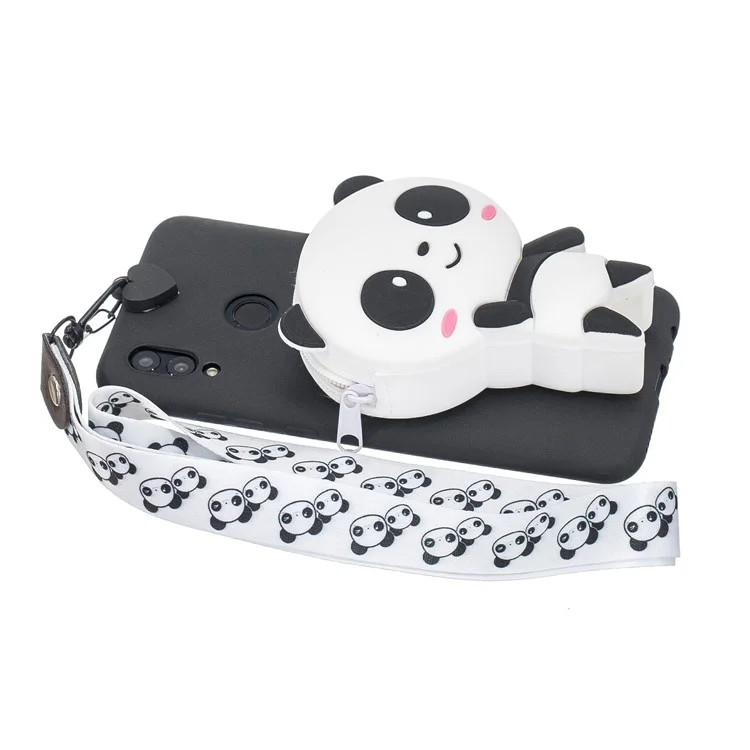 Zipper Brieftasche Telefonabdeckung Mit Schlüsselband Für Samsung Galaxy A40 - Baby Panda