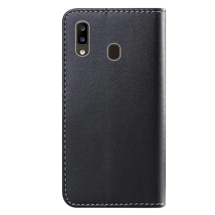 Couvre-support de Portefeuille de Portefeuille en Cuir PU en Trois Couleurs Pour Samsung Galaxy A20e - Noir / Blanc / Gris