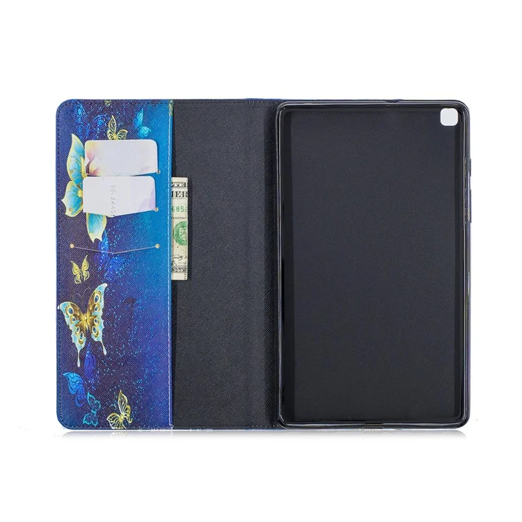Motif Impression PU Leather Wallet Stand Table Cover pour Samsung Galaxy Tab A 8.0 Wi-Fi (2019) SM-T290/LTE (2019) SM-T295 - Beaux Papillons