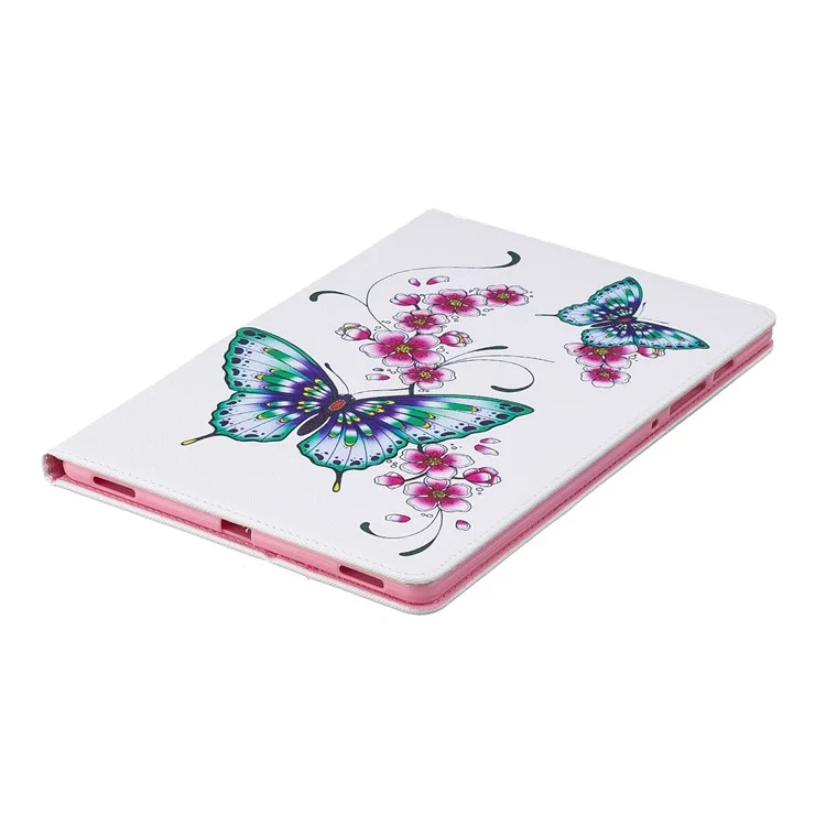 Motif D'impression de Portefeuille de Support en Cuir Coque Pour Samsung Galaxy Tab S6 T860 - Papillons et Fleurs