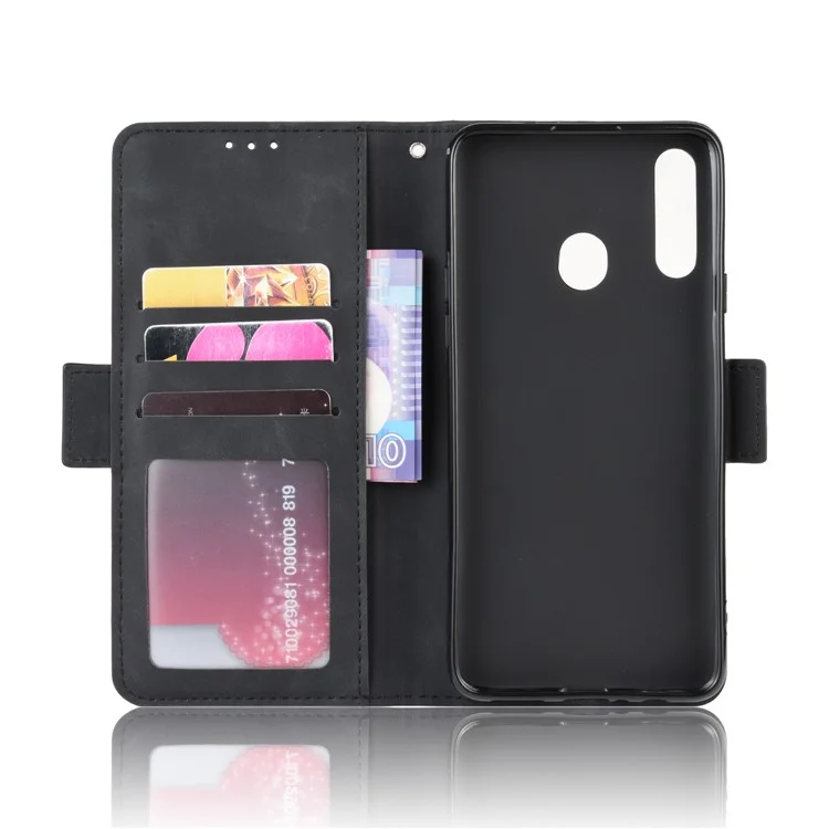 PU Leder Handyhülle Schutzhülle für Samsung Galaxy A20s - Schwarz