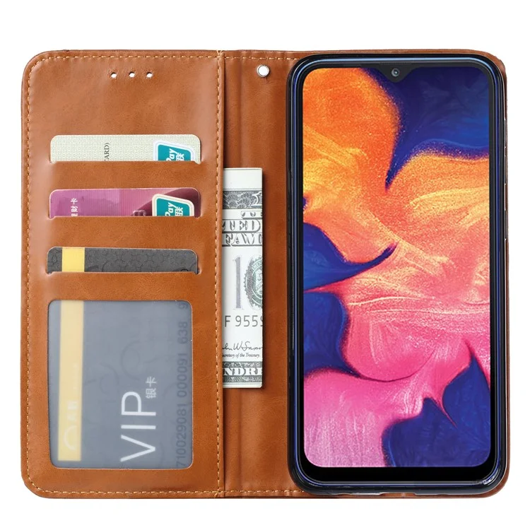 Couverture Mobile en Cuir PU Auto-absorbed Pour Samsung Galaxy A20e / A10e - Brun