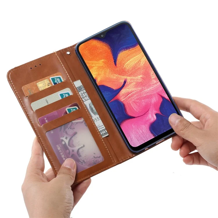 Couverture Mobile en Cuir PU Auto-absorbed Pour Samsung Galaxy A20e / A10e - Brun