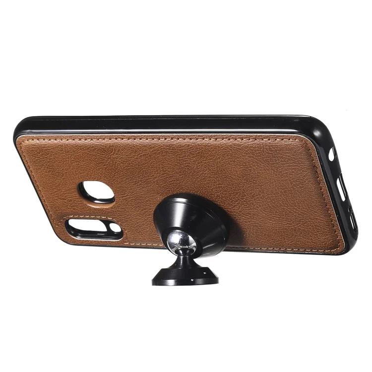 Magnétique KT Leath Series-3 Détachable Case de Support en Cuir de Portefeuille 2-en-1 Pour Samsung Galaxy A20e - Brun